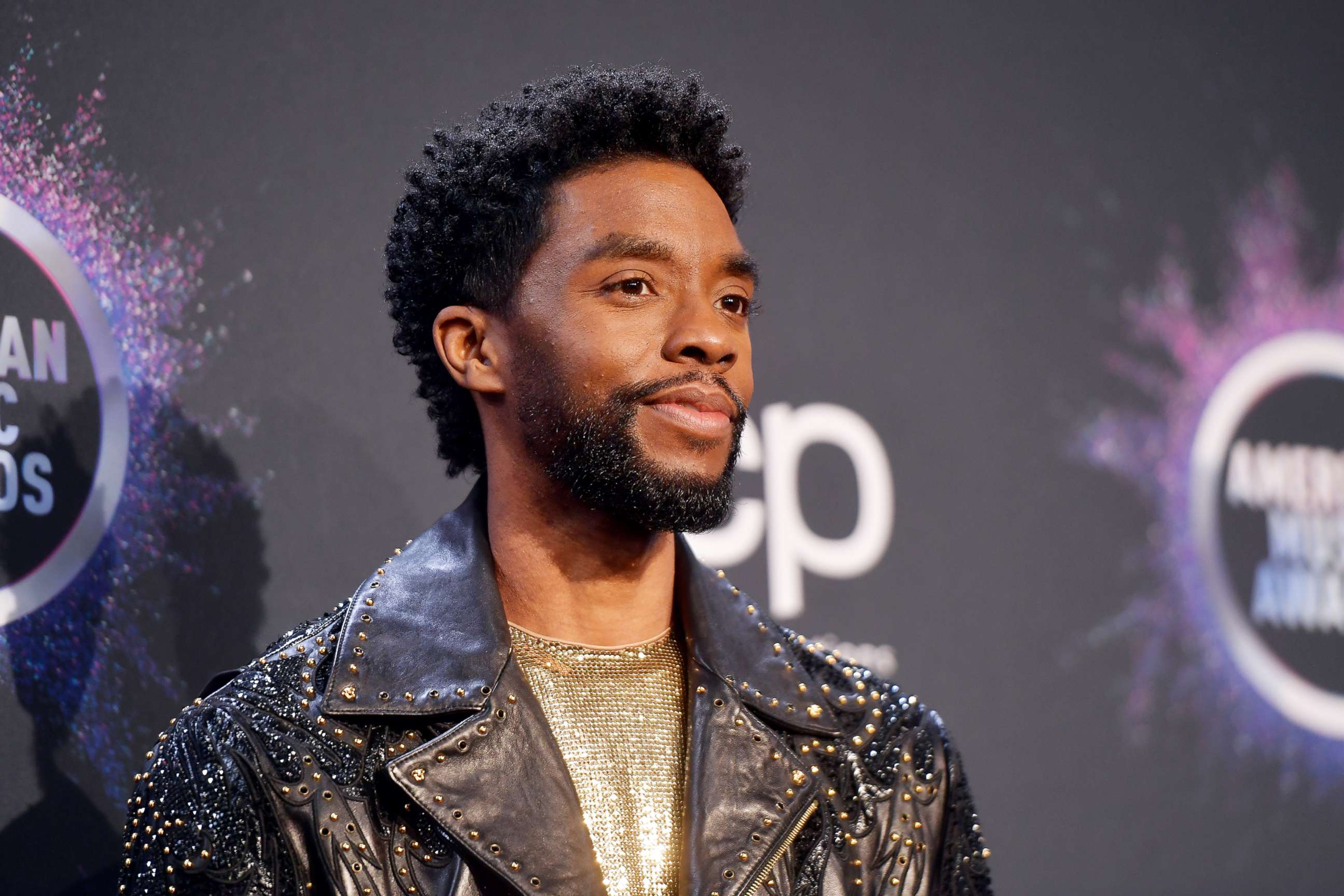 PHOTO: Chadwick Boseman poses in the press room during the 2019 American Music Awards at Microsoft Theater, Nov. 24, 2019, in Los Angeles.