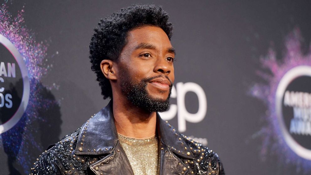 PHOTO: Chadwick Boseman poses in the press room during the 2019 American Music Awards at Microsoft Theater, Nov. 24, 2019, in Los Angeles.