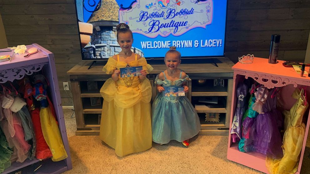 PHOTO: The Gaynor family recreates Disney's Bibbidi Bobbidi Boutique in their living room after Disneyworld vacation was canceled due to coronavirus.