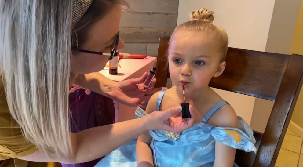 PHOTO: The Gaynor family recreates Disney's Bibbidi Bobbidi Boutique in their living room after Disneyworld vacation was canceled due to coronavirus.