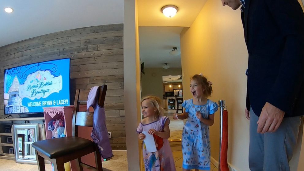 PHOTO: The Gaynor family recreates Disney's Bibbidi Bobbidi Boutique in their living room after Disneyworld vacation was canceled due to coronavirus.