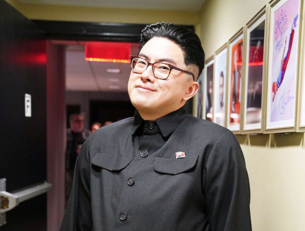 PHOTO: Writer Bowen Yang as Kim Jong Un, backstage at "Saturday Night Live," March 30, 2019.