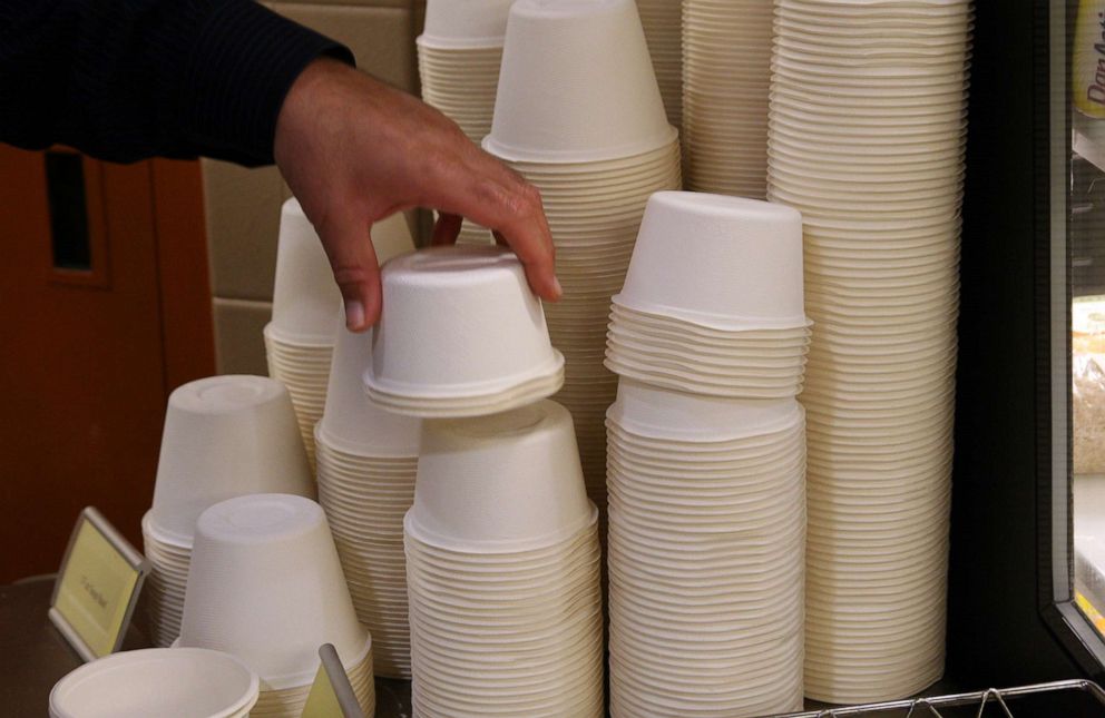 PHOTO: 'SpudWare' and other fully compostable dinnerware is seen here.