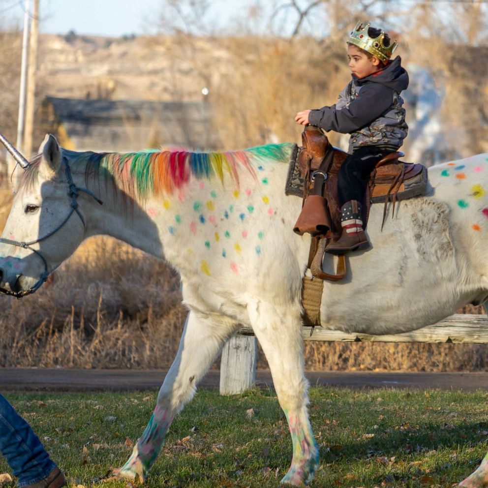VIDEO: Boy battling cancer gets magical send-off to treatment on a 'unicorn'