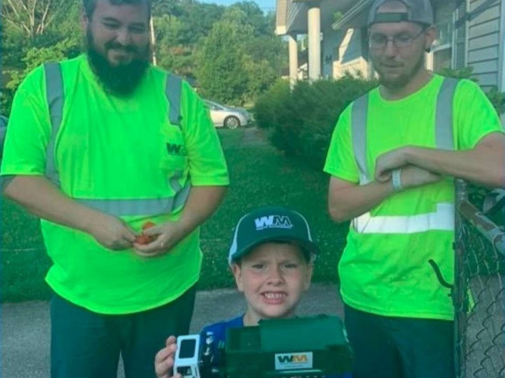 PHOTO: Noah Cooper, 6, has become a hometown celebrity thanks to his adorable friendship with a sanitation crew.