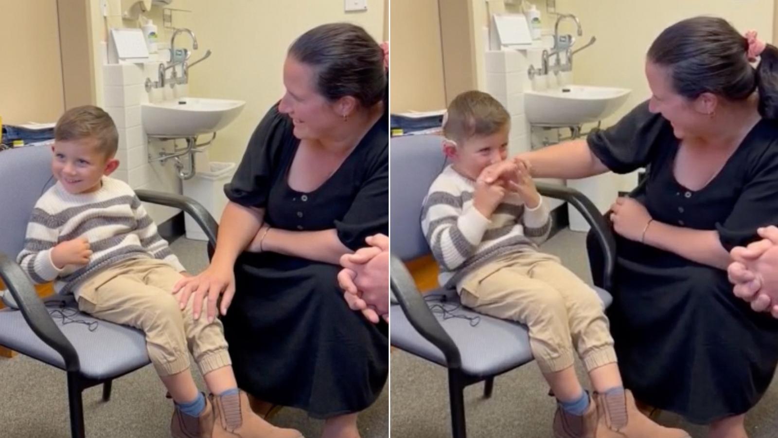 PHOTO: Tessa McKenna shared a video clip of her son Nate reacting to hearing her voice for the first time after receiving cochlear implants.