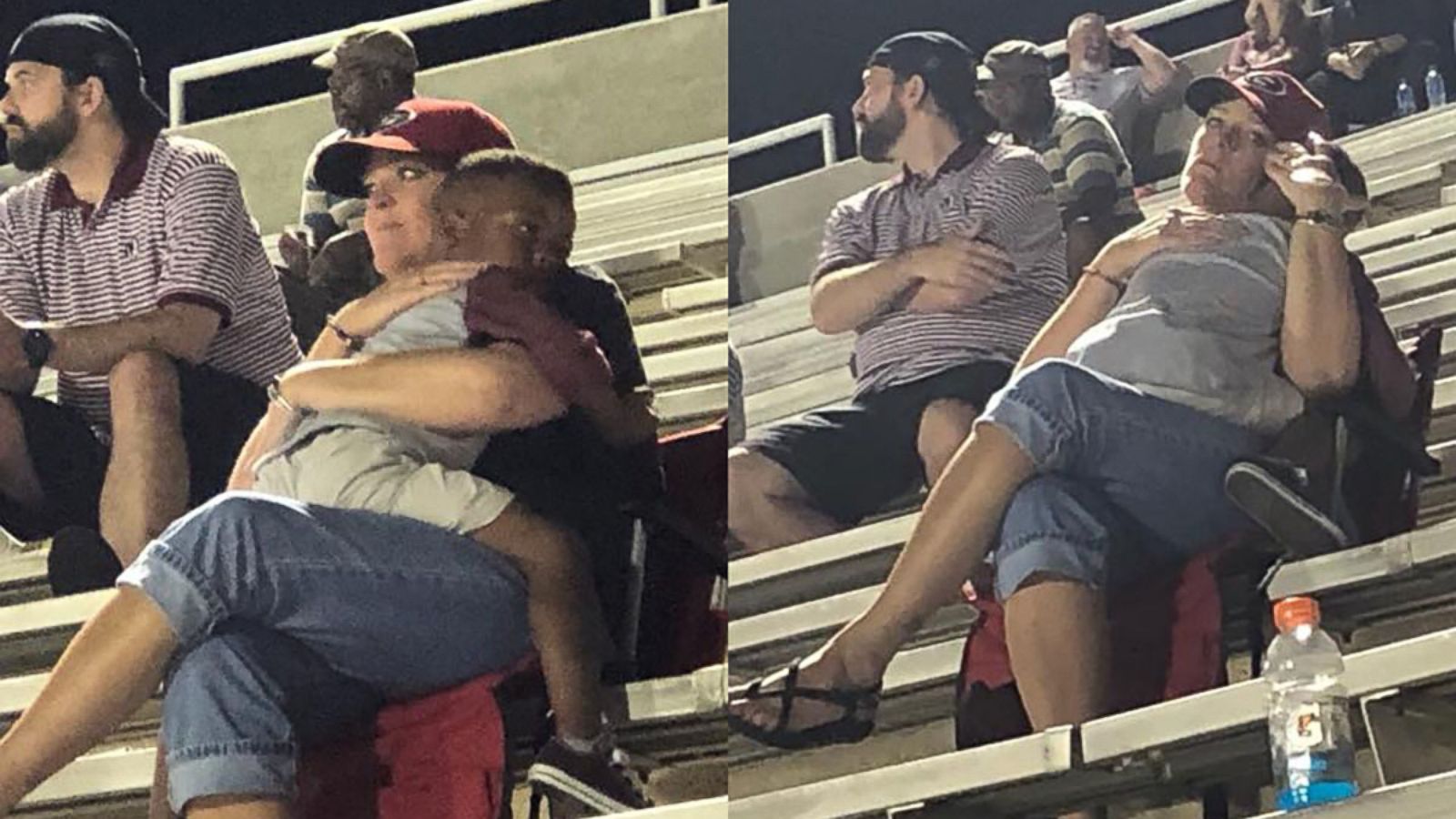 PHOTO: A photo of a four-year-old boy sitting in the lap of a stranger has touched hearts after going viral.