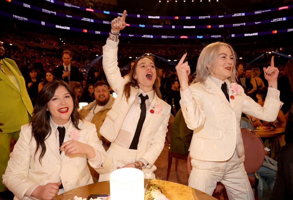 PHOTO: Lucy Dacus, Julien Baker and Phoebe Bridgers of boygenius attend the 66th GRAMMY Awards, Feb. 4, 2024, in Los Angeles.