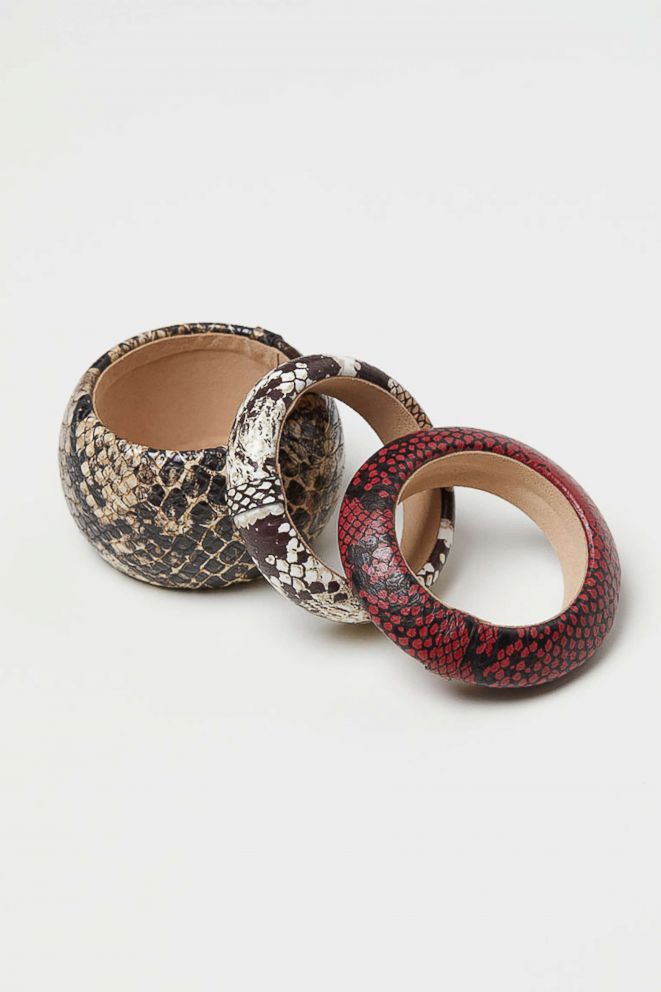 PHOTO: Style Hint: What could be easier and more fun than a set of snakeskin bangles? They add instant glamour to a your power suit or your weekend jeans. They also happen to make a great gift for a fashionable friend. 