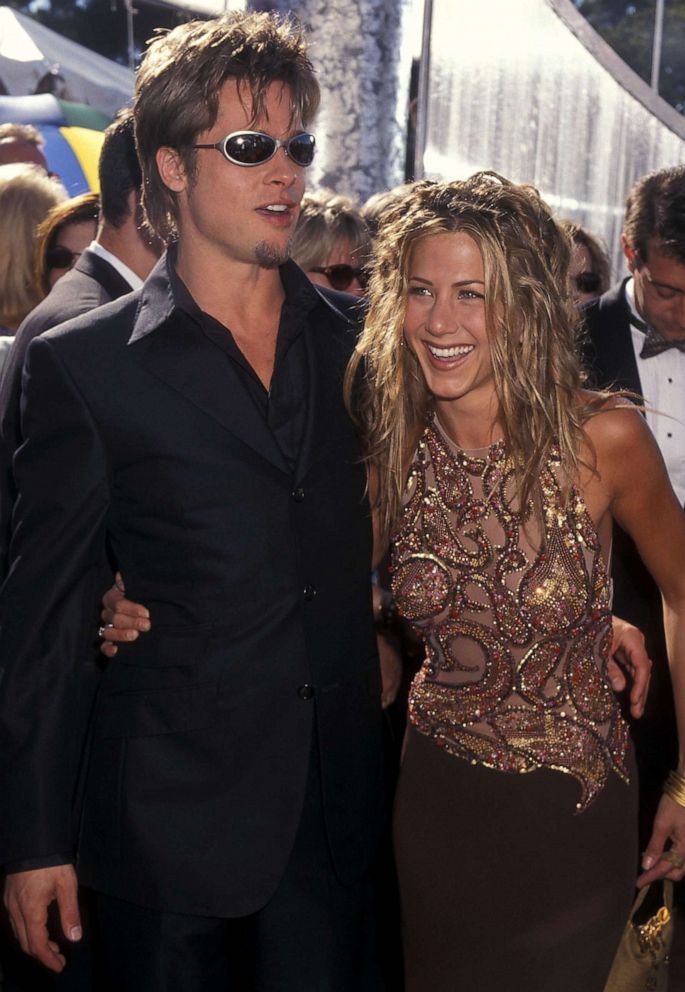 PHOTO: Brad Pitt and Jennifer Aniston attend the 51st Annual Primetime Emmy Awards on Sept. 12, 1999, at Shrine Auditorium in Los Angeles.