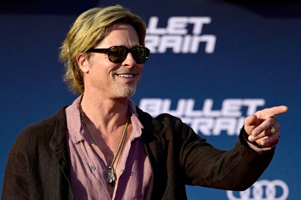 PHOTO: Brad Pitt poses for a photo on the red carpet for a preview of the film "Bullet Train" at the Zoo Palast cinema in Berlin, July 19, 2022.