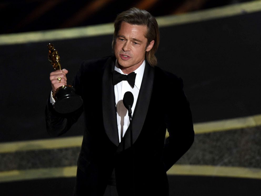 PHOTO: Brad Pitt accepts the award for Best Supporting Actor for "Once upon a Time...in Hollywood" during the 92nd Oscars at the Dolby Theatre in Hollywood, Calif., Feb. 9, 2020.