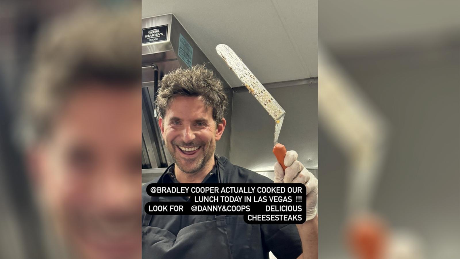 PHOTO: Martha Stewart snapped a photo of Bradley Cooper serving cheesesteaks for a QVC event in Las Vegas posted on her Instagram stories.