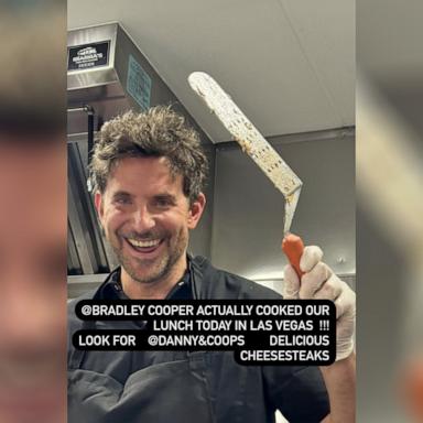 PHOTO: Martha Stewart snapped a photo of Bradley Cooper serving cheesesteaks for a QVC event in Las Vegas posted on her Instagram stories.