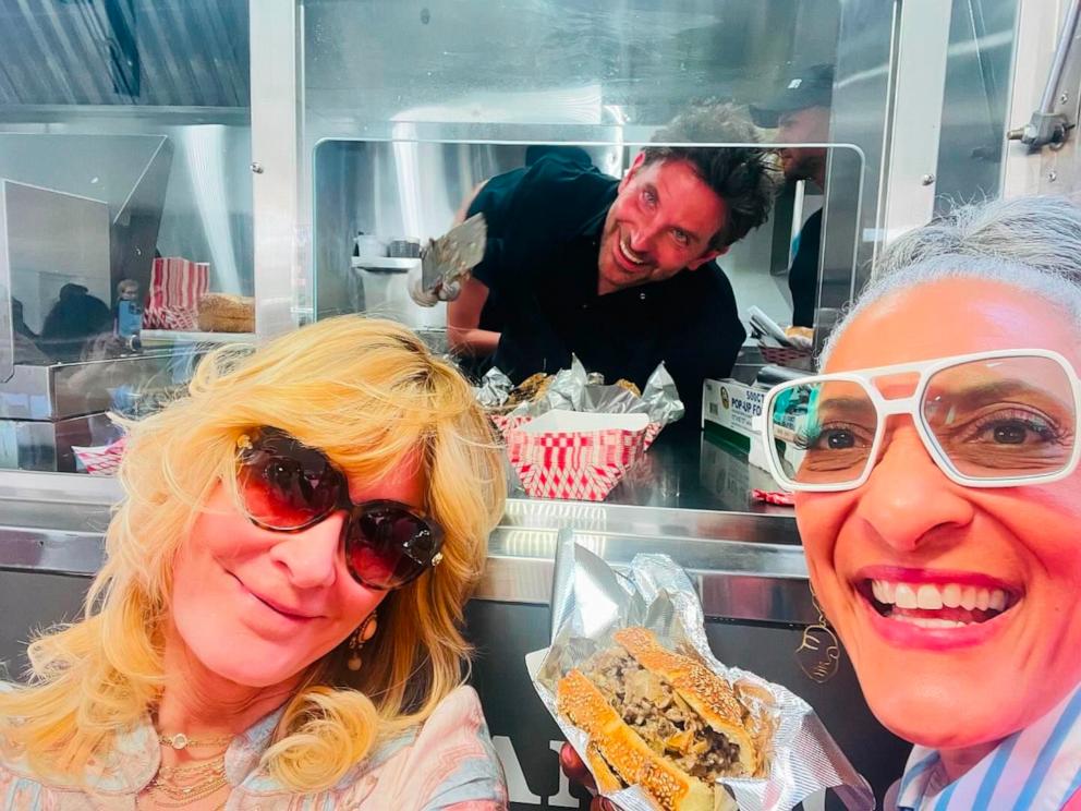 PHOTO: In a post made to Sandra Lee's Instagram, Lee and Carla Hall take a selfie with Bradley Cooper's cheesesteak food truck.