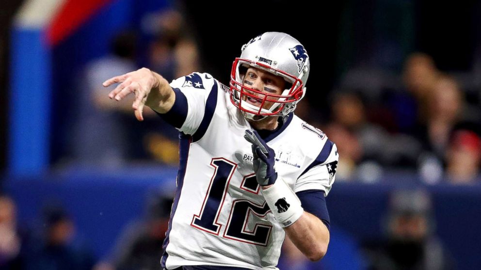 PHOTO: New England Patriots quarterback Tom Brady (12) throws a pass during the first quarter against the Los Angeles Rams in Super Bowl LIII at Mercedes-Benz Stadium, Feb 3, 2019, in Atlanta.