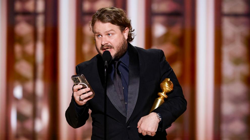 PHOTO: Brady Corbet accepts the award for Director Motion Picture at the 82nd Golden Globes on Sunday, Jan. 5, 2025, in Beverly Hills, Calif.