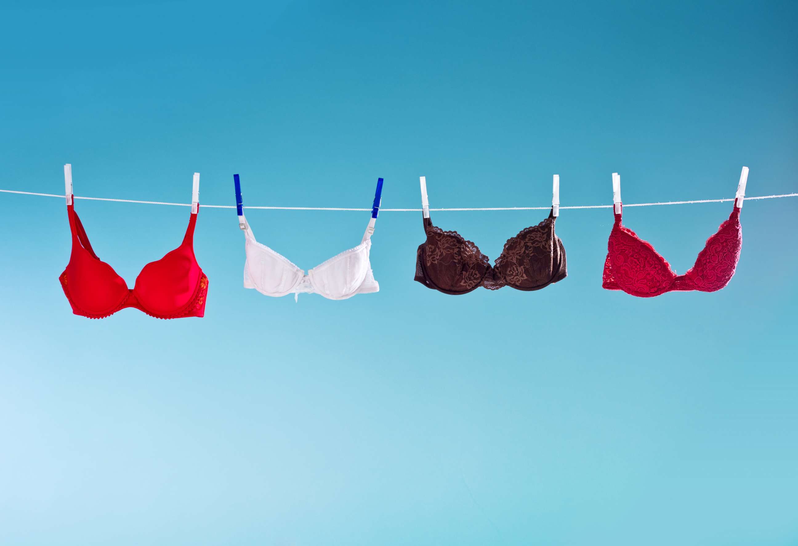 PHOTO: Laundry hangs out on a clothesline in this stock photo.