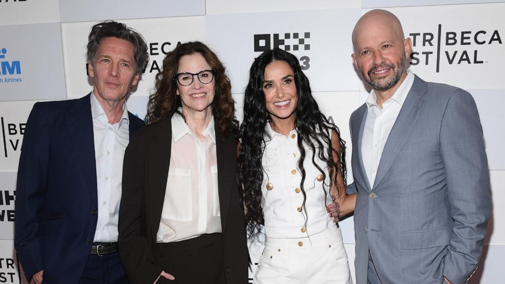 PHOTO: Andrew McCarthy, Ally Sheedy, Demi Moore and Jon Cryer attend a screening of "BRATS" during the 2024 Tribeca Festival at BMCC Tribeca PAC on June 7, 2024 in New York City.