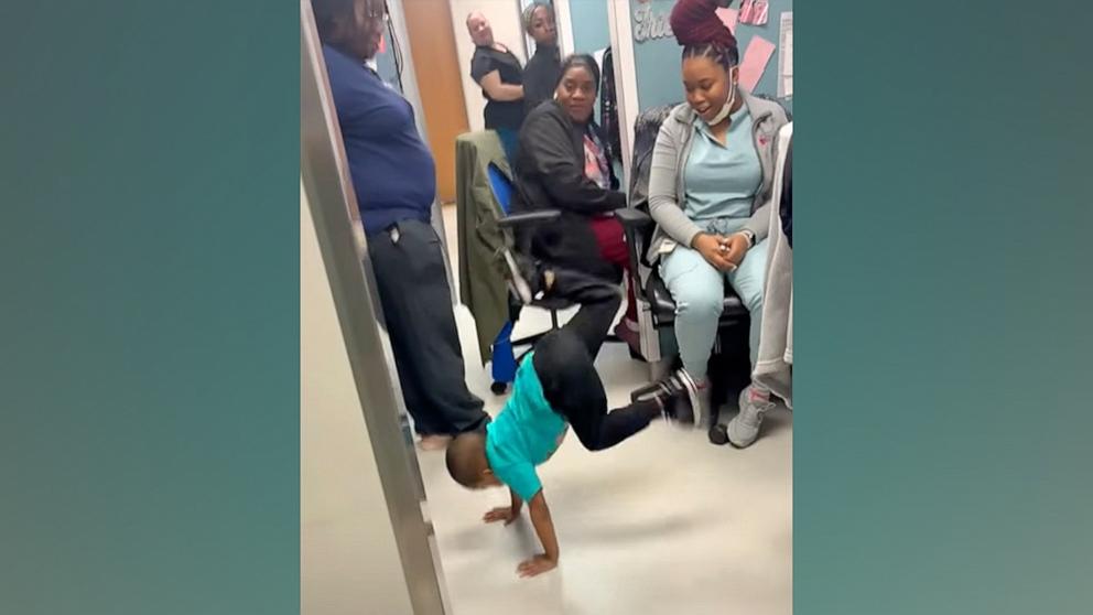 PHOTO: Curtrina Manire shared a video of her 3-year-old son Kobe breakdancing for his doctor.