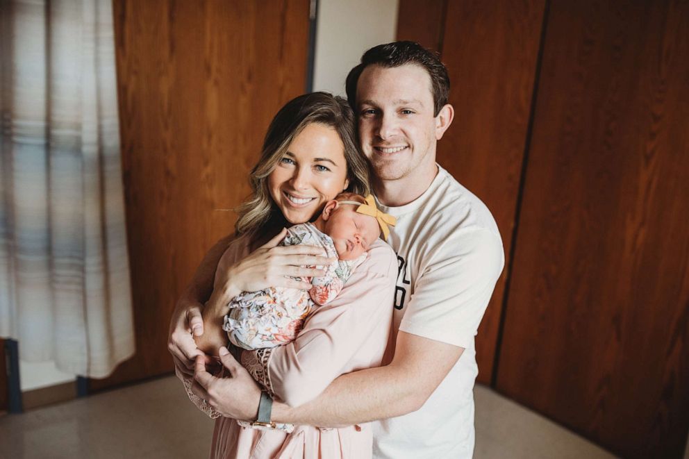 PHOTO: Breanna and Aaron Lockwood hold their newborn daughter Briar Juliette Lockwood.