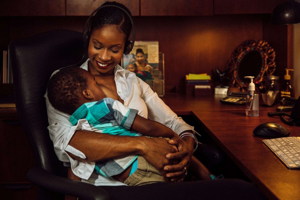 PHOTO: Malikah Garner, of Detroit, Michigan, is photographed breastfeeding her youngest son.