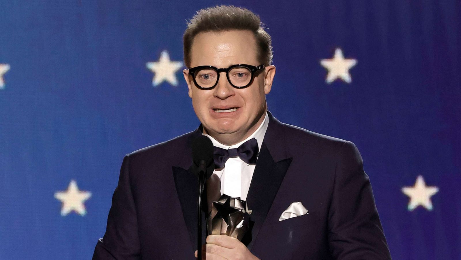 PHOTO: Brendan Fraser accepts the Best Actor award for "The Whale" onstage during the 28th Annual Critics Choice Awards at Fairmont Century Plaza, Jan. 15, 2023, in Los Angeles.