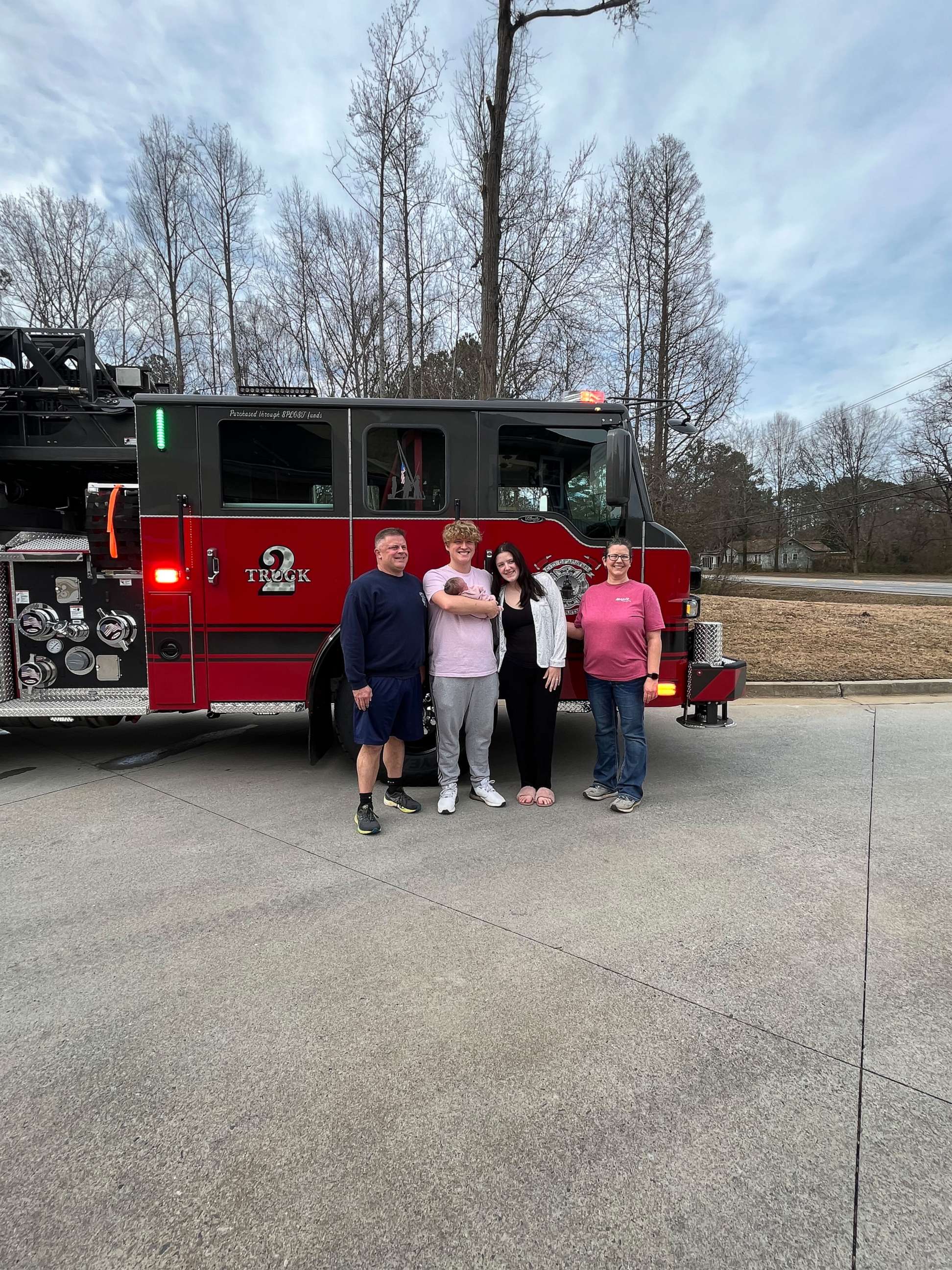 PHOTO: In February, firefighter Bret Langston helped deliver his granddaughter Adalynn at his firehouse, Austell Fire Station No. 2 in Austell, Georgia.