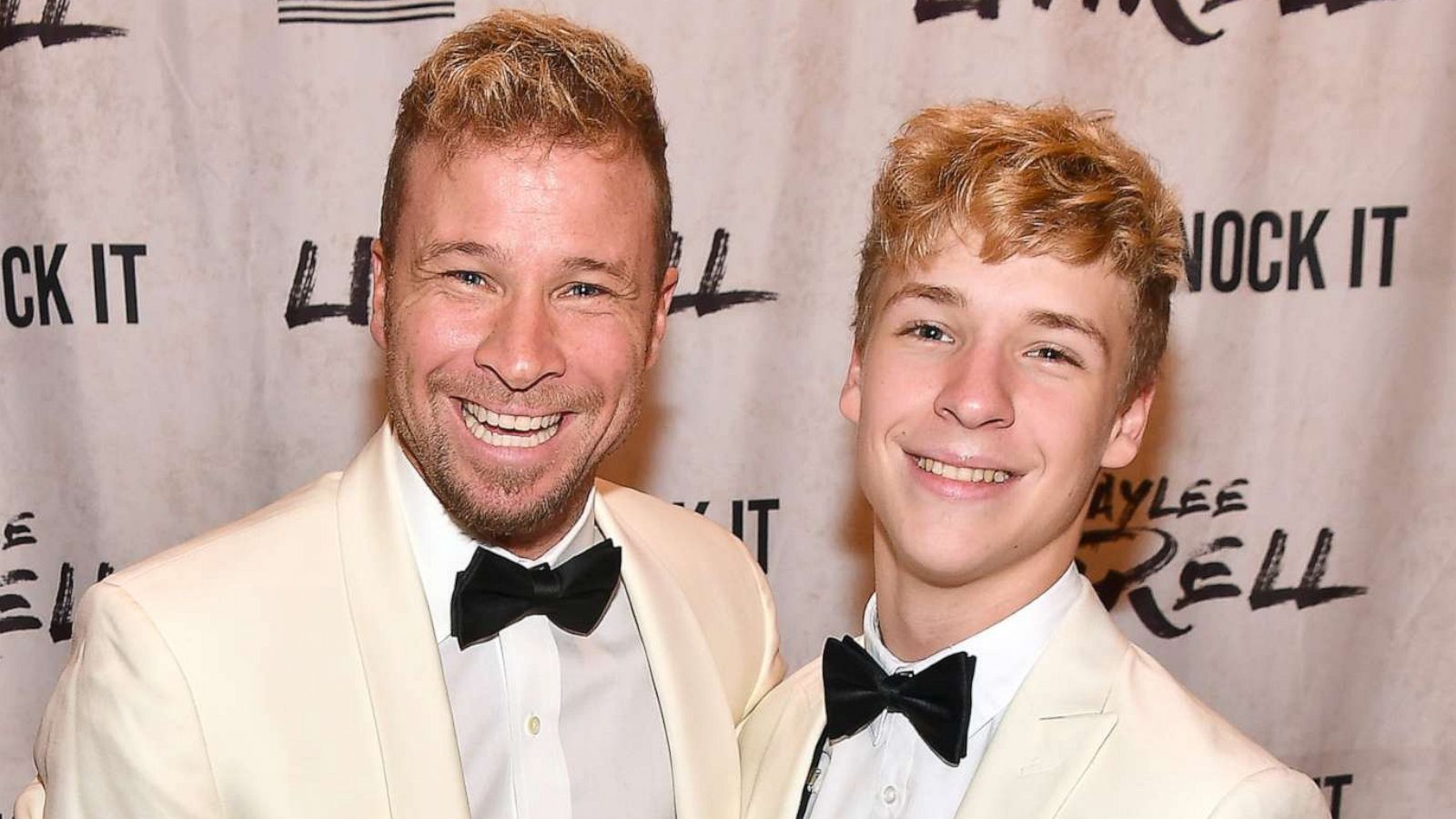 PHOTO: Singer Brian Littrell of the Backstreet Boys poses with his son Baylee Littrell at an event in Apharetta, Ga., Dec. 1, 2018.