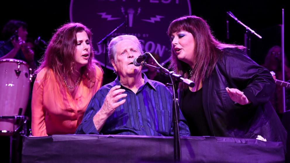 PHOTO: In this March 30, 2015, Wendy Wilson, Brian Wilson and Carnie Wilson perform onstage at Brian Fest: A Night To Celebrate The Music Of Brian Wilson at The Fonda Theatre in Los Angeles.