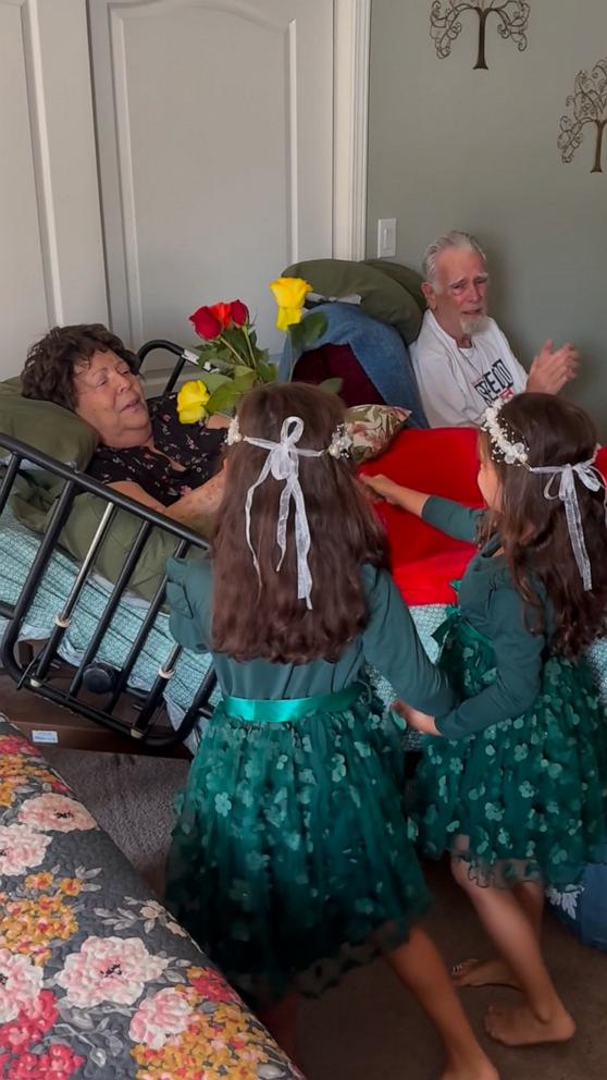 PHOTO: In August 2024, Gianna Huber surprised her grandmother Jo Ann Huber, who was in home hospice care at the time, with a wedding dress reveal ahead of her December 2024 wedding.