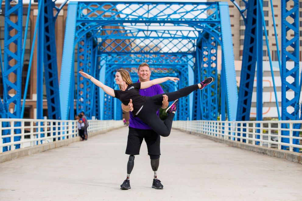 PHOTO: Eric Westover completed inpatient and outpatient therapy at Mary Free Bed and now mentors other patients. He is pictured with his dance partner Ashley Phelps.