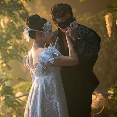 PHOTO: Yerin Ha as Sophie Beckett and Luke Thompson as Benedict Bridgerton in Bridgerton Season 4.