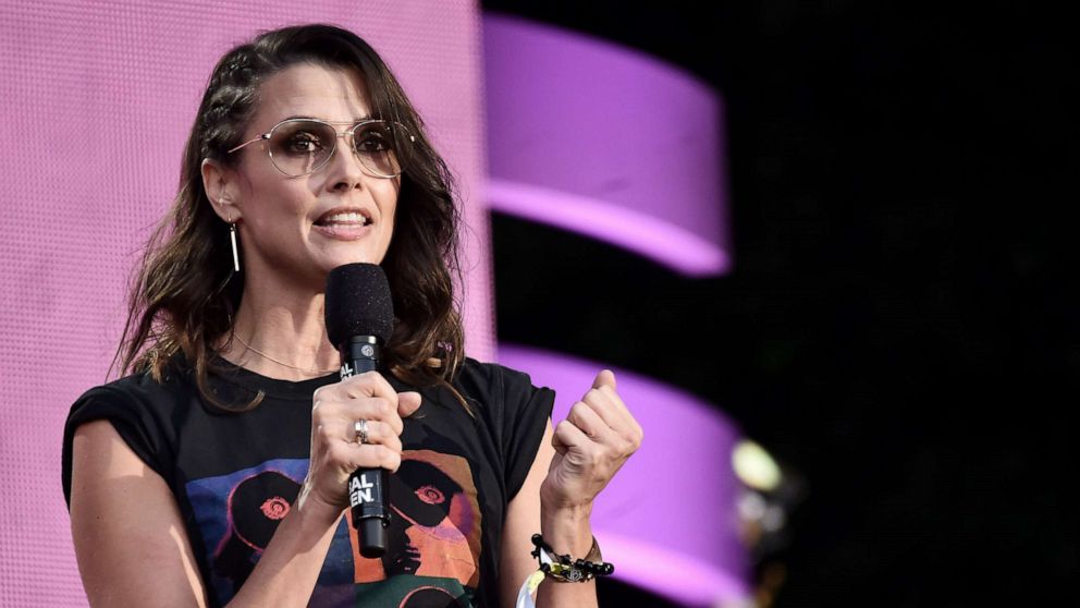 Bridget Moynahan speaks onstage during the 2018 Global Citizen Concert at Central Park, Great Lawn, Sept. 29, 2018, in New York City.