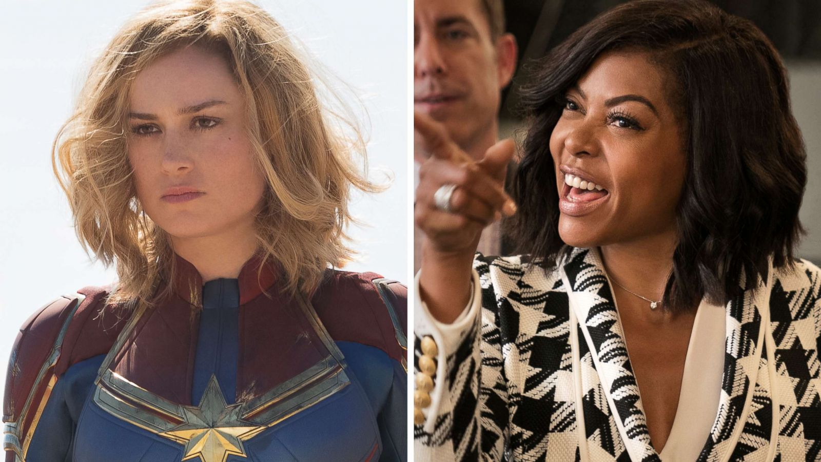 PHOTO: Brie Larson stars in "Captain Marvel," and Taraji P. Henson stars in, "What Men Want."