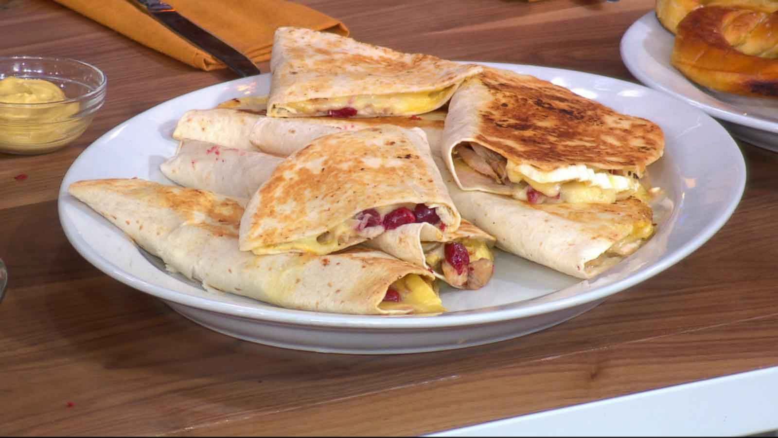 PHOTO: Brie and cranberry quesadillas are a perfect way to snack on your leftovers.