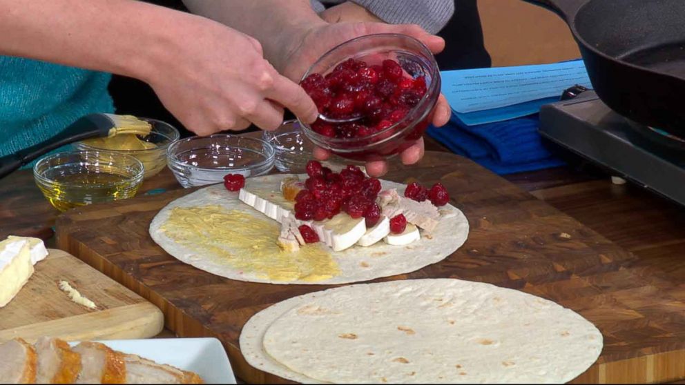 PHOTO: Brie and cranberry quesadillas are a perfect way to snack on your leftovers.