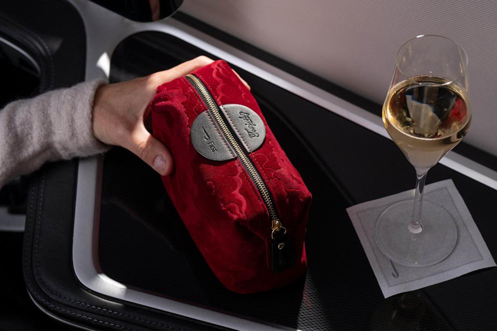 PHOTO: A limited-edition First Christmas amenity kit by British luxury designer Alice Temperley is shown.