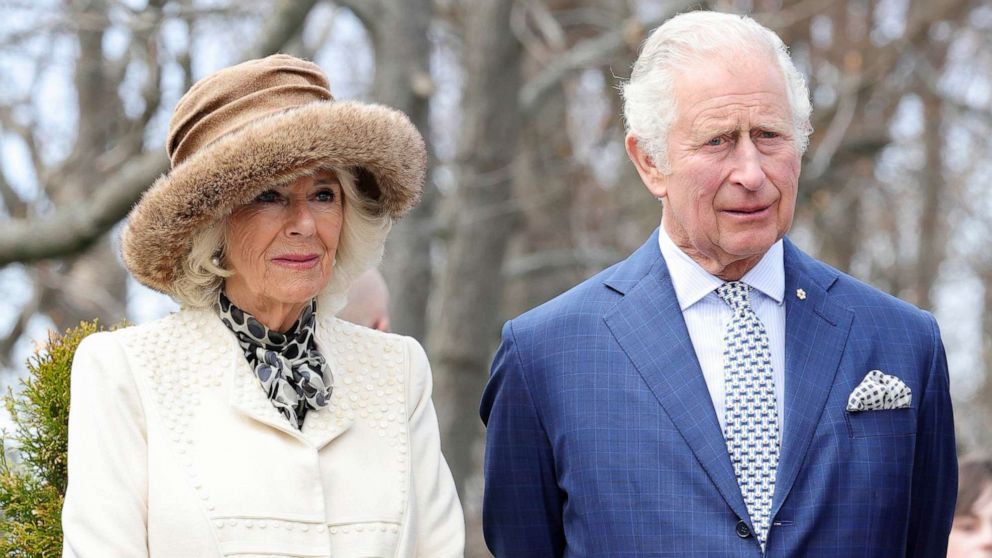 PHOTO: Prince Charles and Camilla, Duchess of Cornwall observe a moment of silence to honor the Indigenous children who attended residential schools during day one of the Platinum Jubilee Royal Tour of Canada in Saint John's Canada, May 17, 2022.