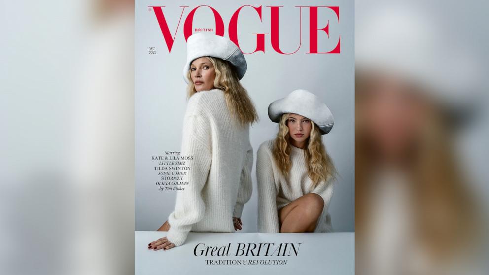 PHOTO: Kate Moss and daughter Lila Moss appear on the December cover of British Vogue.