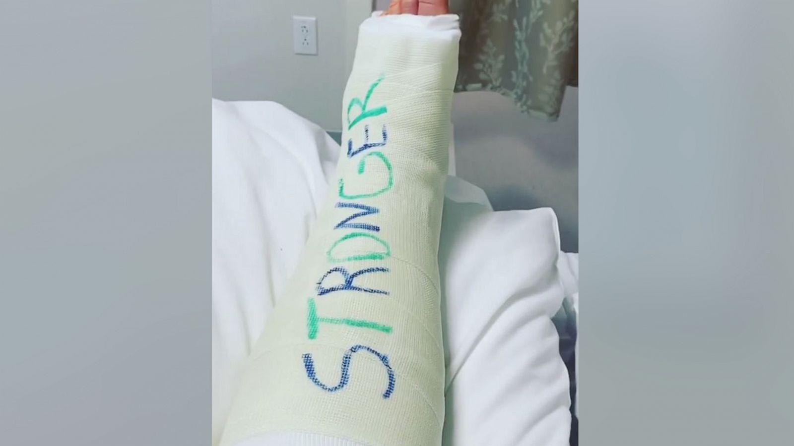 PHOTO: In this screen grab taken from a video posted to Sam Asghari's Instagram account, Britney Spear is shown wearing a cast on her foot.