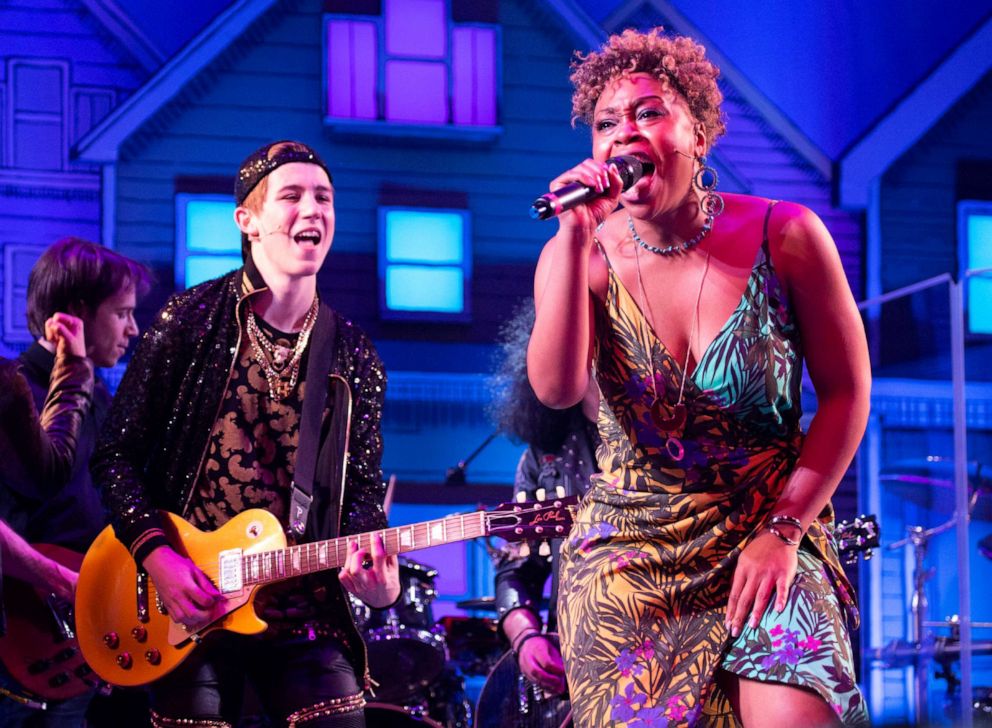 PHOTO: Sawyers Nunes and Tamika Lawrence onstage during "Gettin' The Band Back Together" Opening Night at Belasco Theatre on Aug. 13, 2018 in New York City.