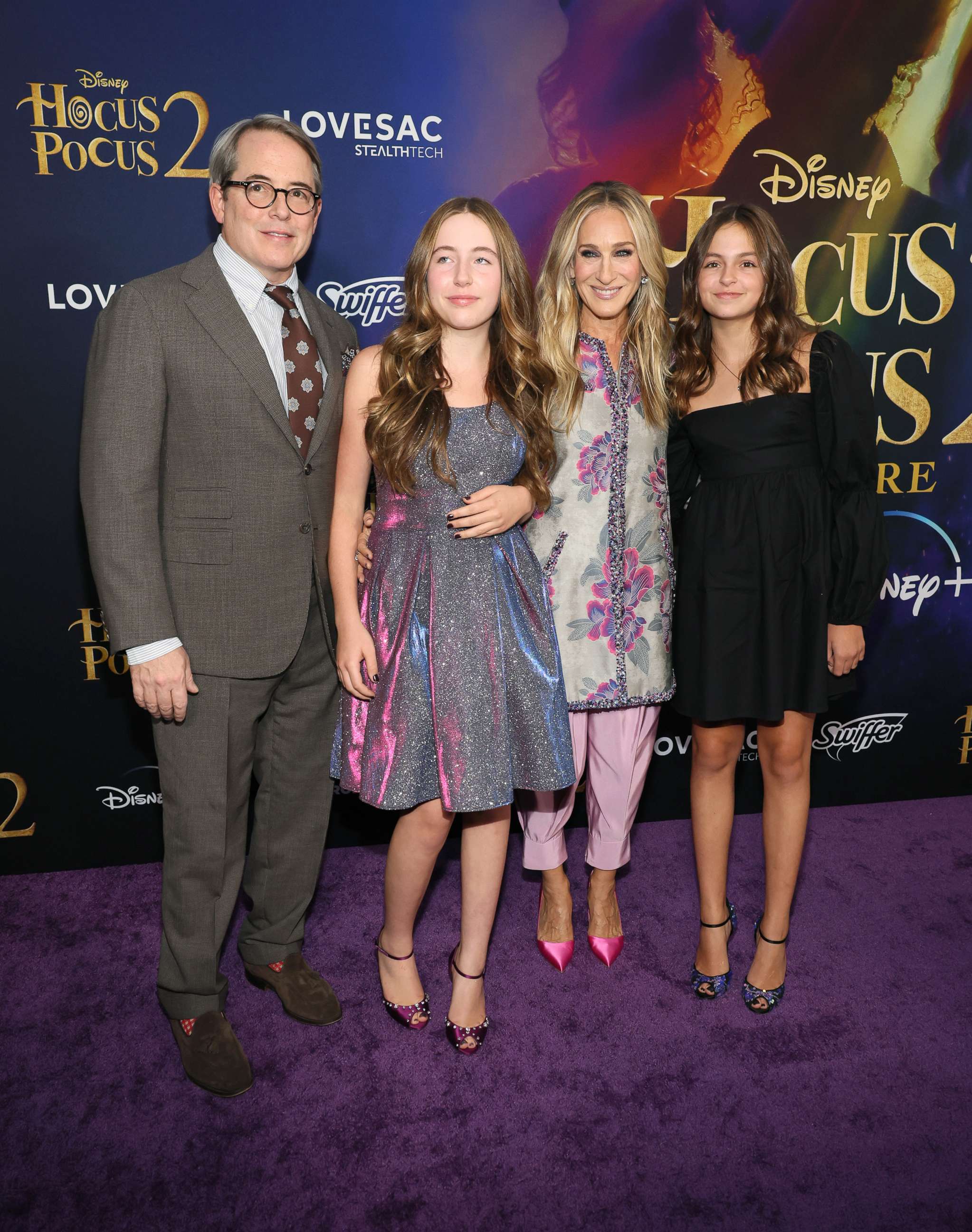 PHOTO: Matthew Broderick and Sarah Jessica Parker and their daughters attend Disney's "Hocus Pocus 2" premiere at AMC Lincoln Square Theater, Sept.27, 2022, in New York City. 