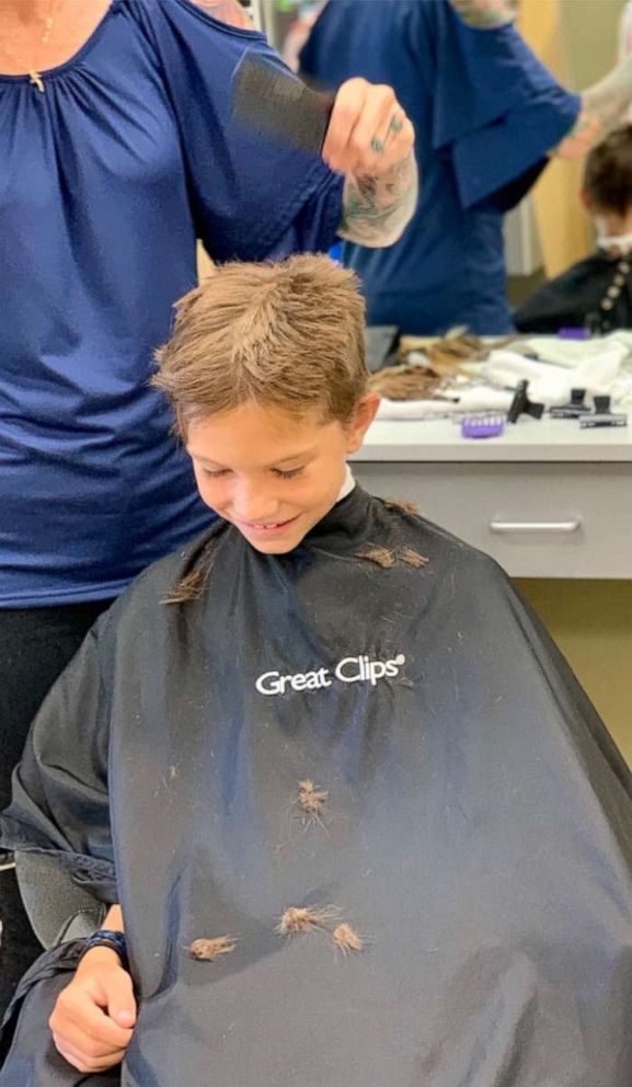 PHOTO: Brodie Southgate, 9, chopped 15 inches of his own hair and gave it to gave it to charity.