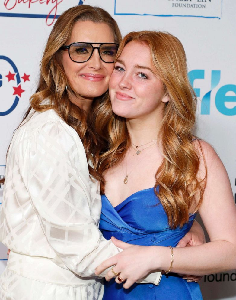 PHOTO: Brooke Shields embraces her daughter, Rowan Francis Henchy, while posing for a photo at an event, April 30, 2022, in Washington, D.C. 