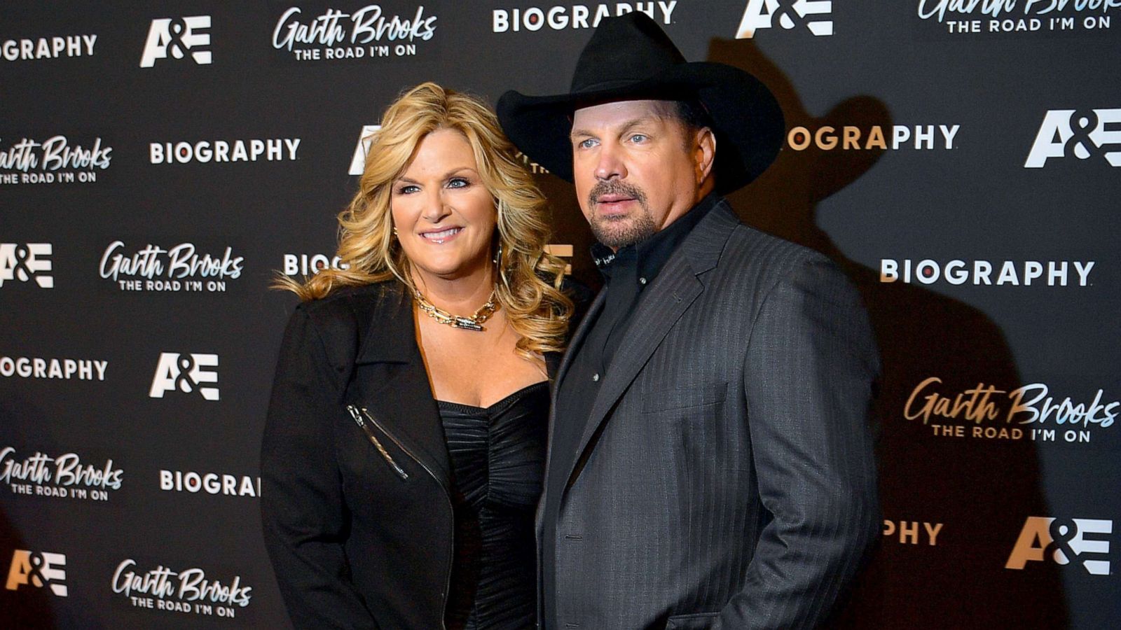 PHOTO: Trisha Yearwood and Garth Brooks attend the "Garth Brooks: The Road I'm On" biography celebration at the Bowery Hotel, Nov. 18, 2019, in New York City.