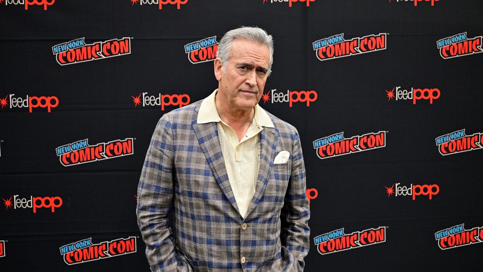 PHOTO: In this Oct. 17, 2024, file photo, Bruce Campbell attends the Hysteria! press room during New York Comic Con 2024 at The Jacob K. Javits Convention Center in New York.