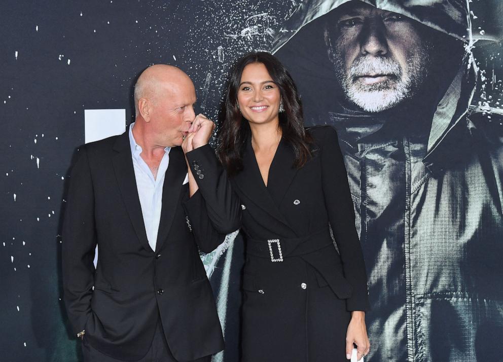 PHOTO: Actor Bruce Willis and his wife English model Emma Heming attend the premiere of Universal Pictures' "Glass" at SVA Theatre in New York City, Jan. 15, 2019.