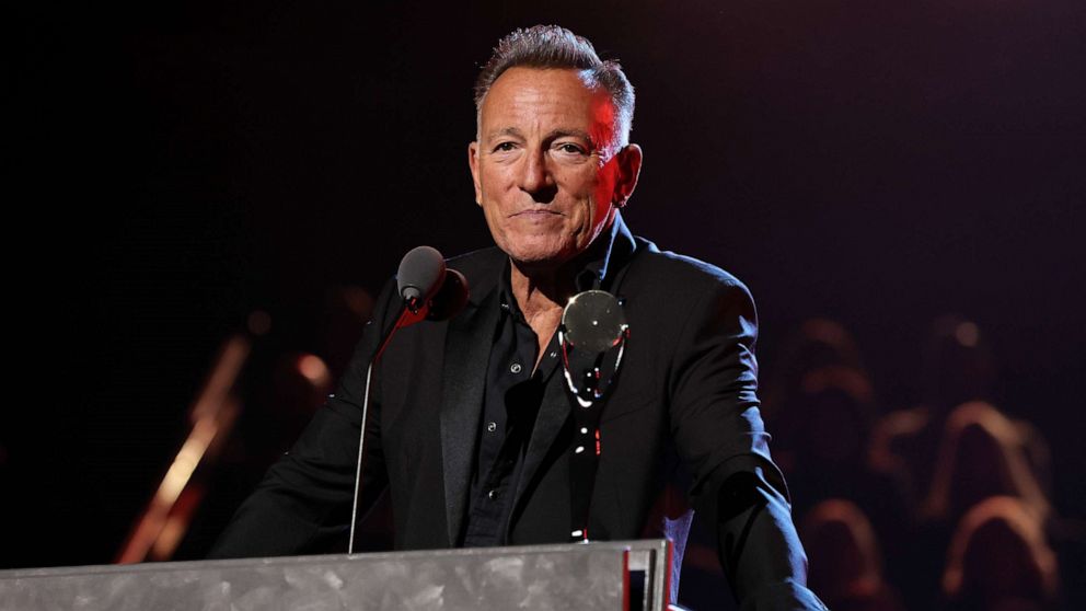 PHOTO: Bruce Springsteen speaks onstage during the 37th Annual Rock & Roll Hall of Fame Induction Ceremony at Microsoft Theater, Nov. 5, 2022, in Los Angeles.