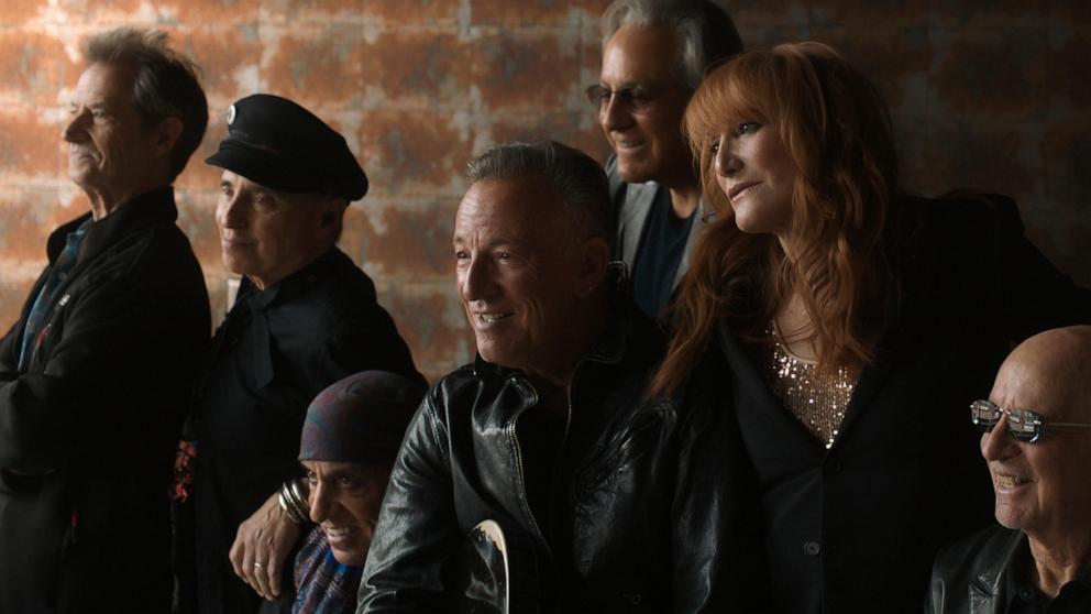 PHOTO: Garry Tallent, Nils Lofgren, Steven Van Zandt, Bruce Springsteen, Max Weinberg, Patti Scialfa, and Roy Bittan appear in this episodic still from “Road Diary: Bruce Springsteen and The E Street Band.”